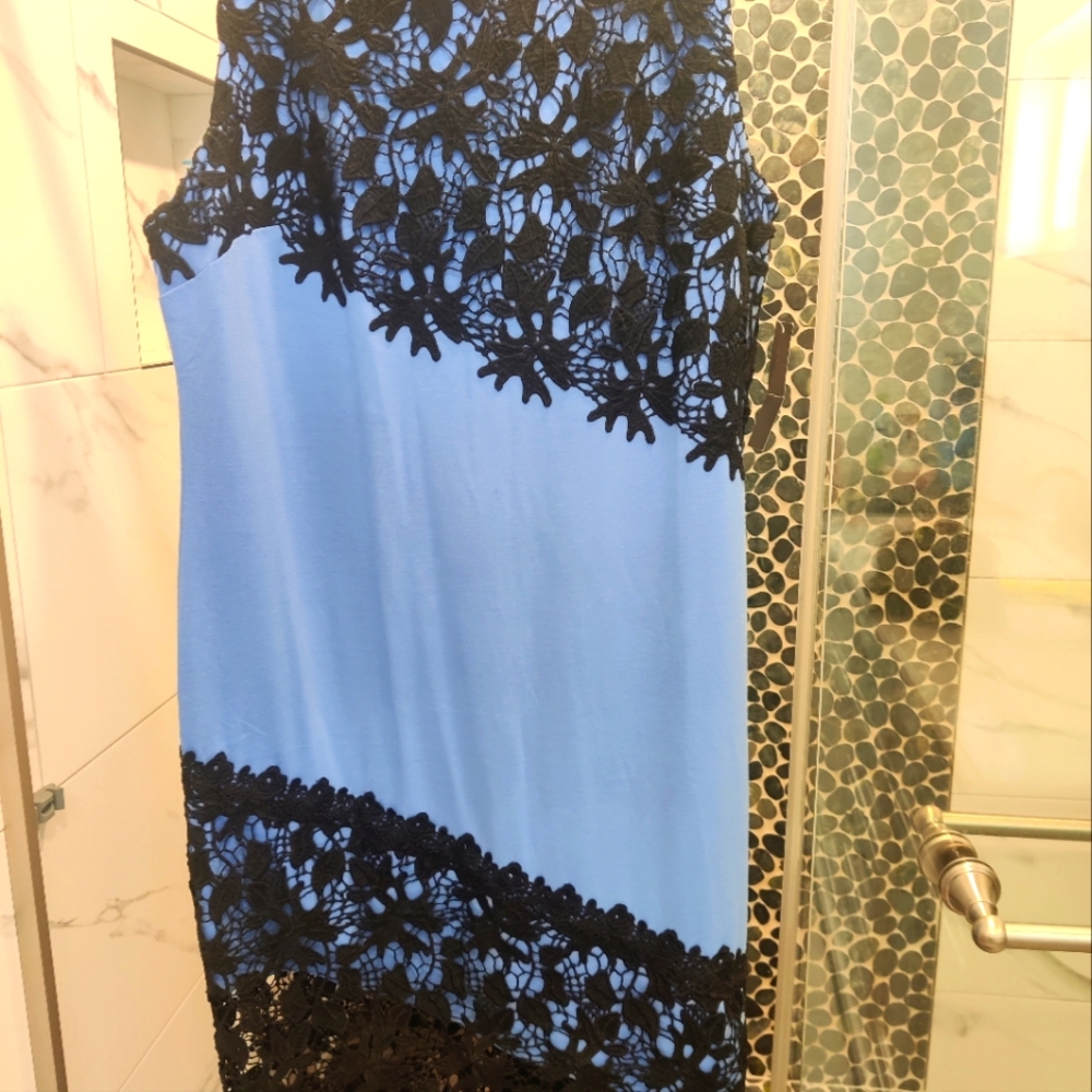 Lace detail sleeveless dress